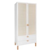 Armoire 2 portes 2 tiroirs Bellamy Laurie Blanc et bois