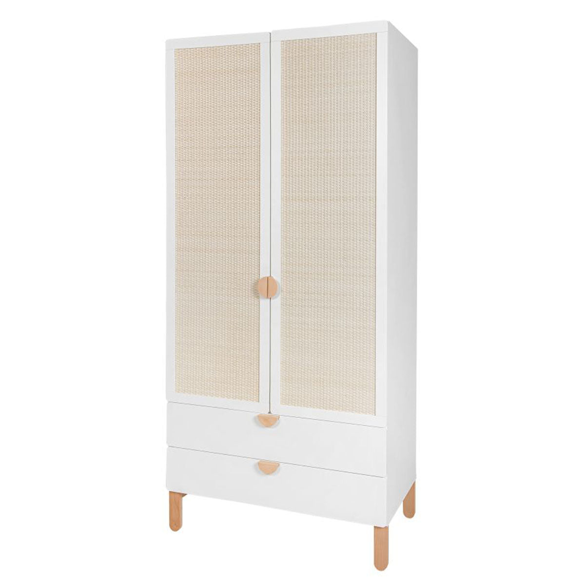 Chambre complète lit bébé 60x120 commode à langer et armoire 2 portes Bellamy Laurie Blanc et bois - vue 6