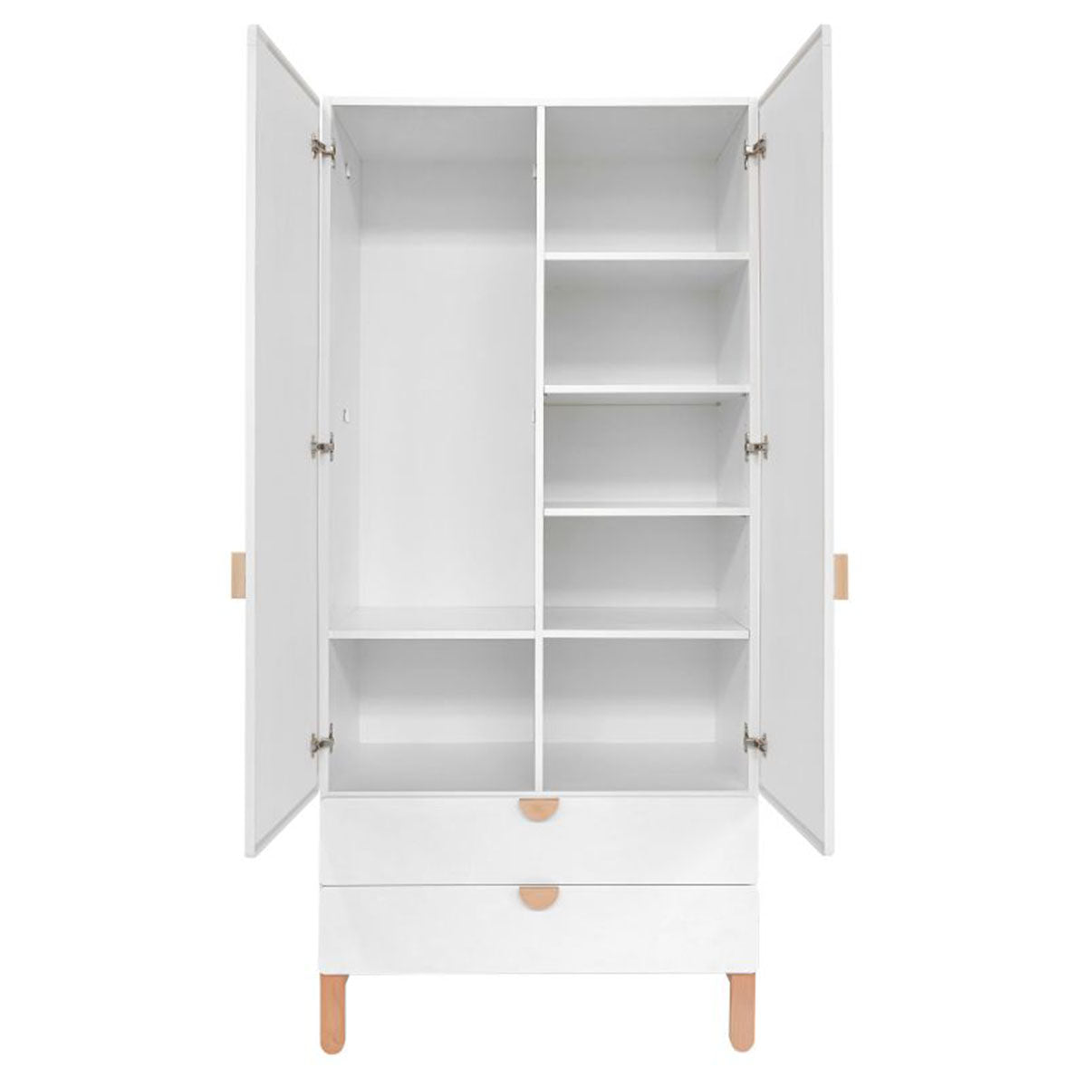 Chambre complète lit bébé 60x120 commode à langer et armoire 2 portes Bellamy Laurie Blanc et bois - vue 7