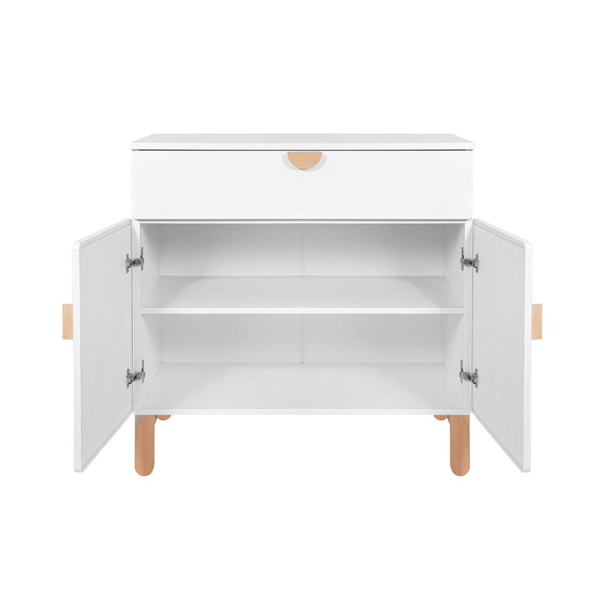 Lit bébé 60x10 et commode 2 portes Bellamy Laurie Blanc et bois - vue 4