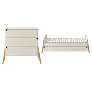 Lit évolutif 70x140 et commode 3 tiroirs Bellamy Lotta Cachemire