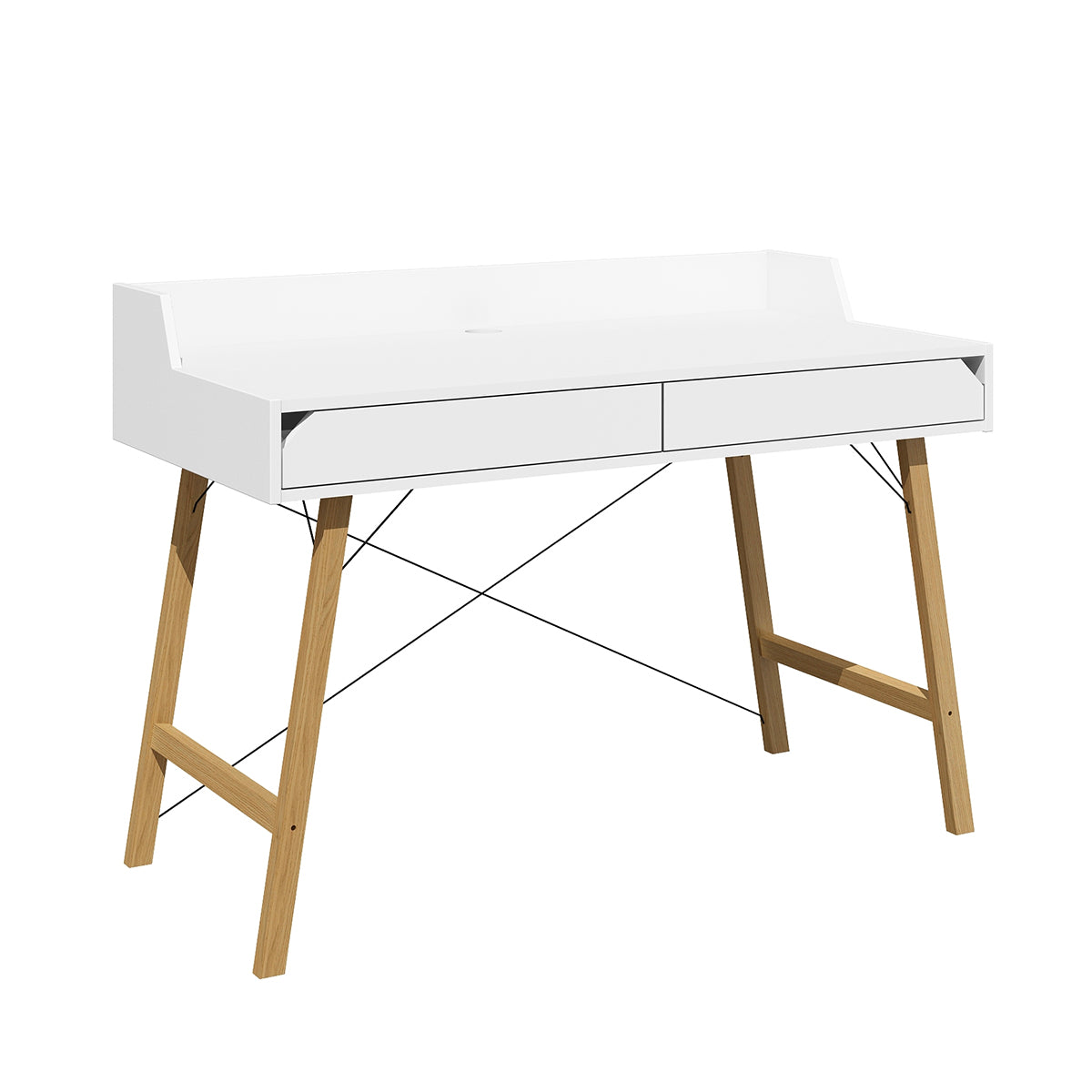 Bureau 2 tiroirs Bellamy Lotta Blanc - vue 2