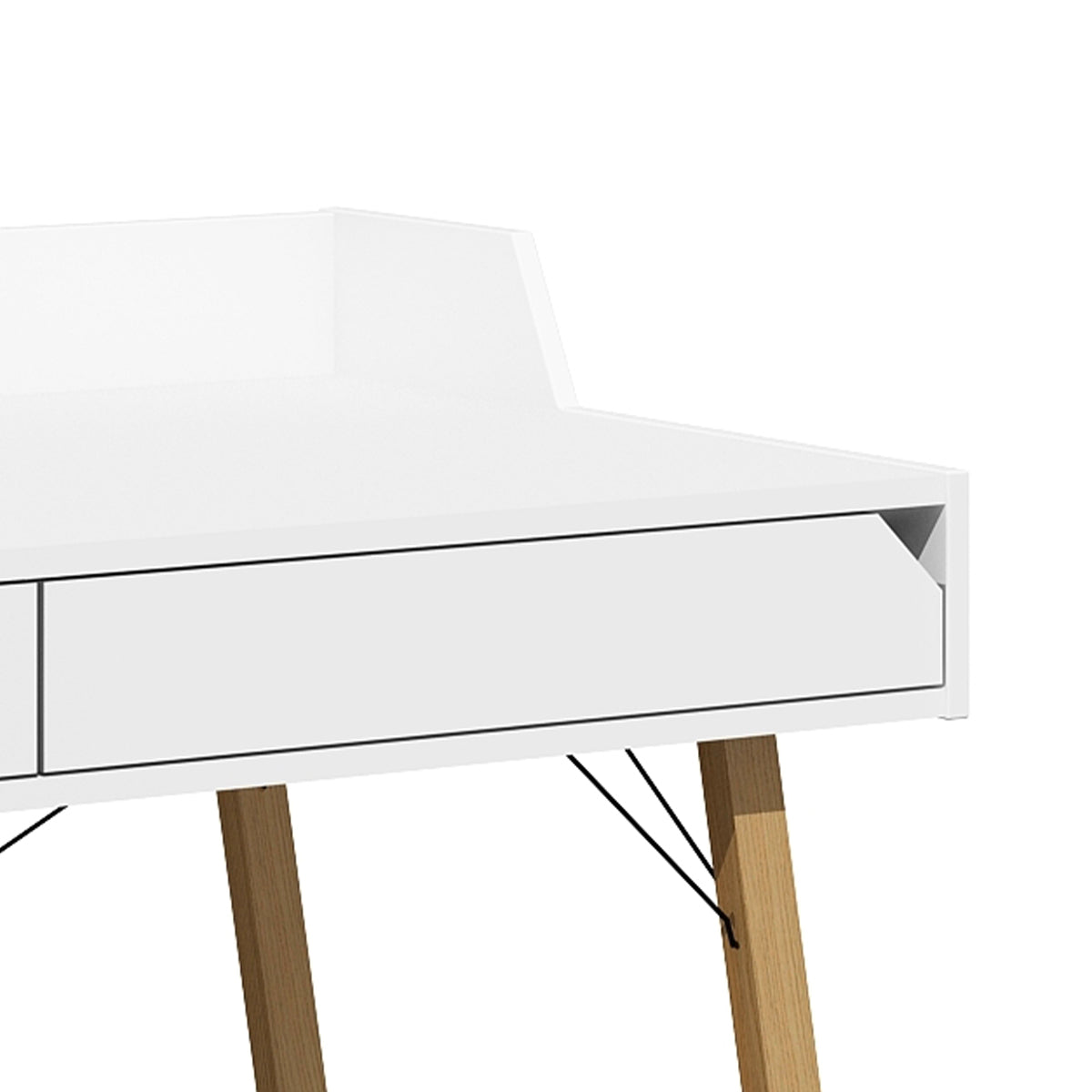 Bureau 2 tiroirs Bellamy Lotta Blanc - vue 3
