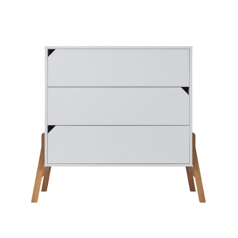 Commode 3 tiroirs et armoire 2 portes Bellamy Lotta Blanc - vue 2