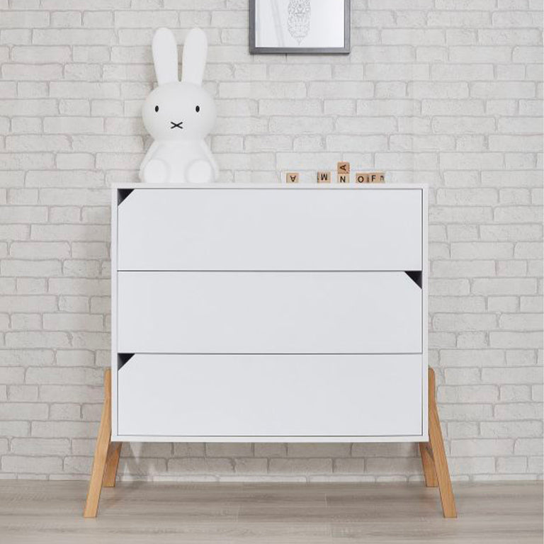 Commode 3 tiroirs Bellamy Lotta Blanc - vue 3