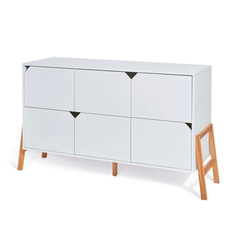 Lit évolutif 70x140 et commode 6 tiroirs Bellamy Lotta Blanc - vue 6
