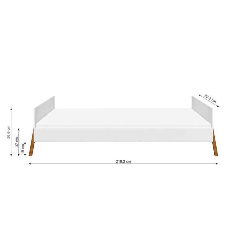 Lit 90x200 sommier inclus Bellamy Lotta Blanc - vue 3