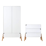 Commode 3 tiroirs et armoire 2 portes Bellamy Lotta Blanc