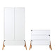 Commode 3 tiroirs et armoire 2 portes Bellamy Lotta Blanc