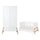 Lit évolutif 70x140 et armoire 2 portes Bellamy Lotta Blanc