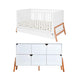 Lit évolutif 70x140 et commode 6 tiroirs Bellamy Lotta Blanc