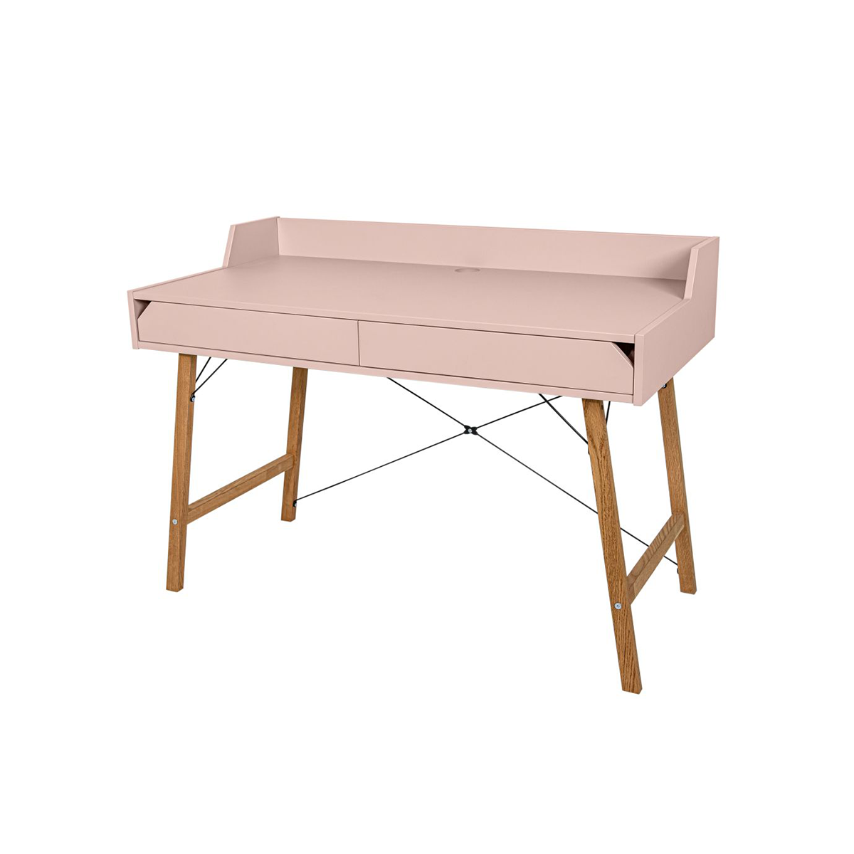 Bureau 2 tiroirs Bellamy Lotta - Rose - vue 2