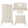 Chambre complète lit évolutif 70x140 commode à langer et armoire 2 portes Bellamy Lotta Cachemire