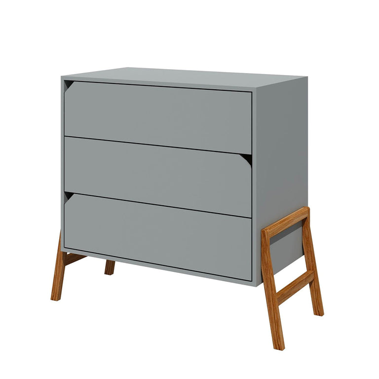 Chambre complète lit évolutif 70x140 commode à langer et armoire 2 portes Bellamy Lotta Gris - vue 7