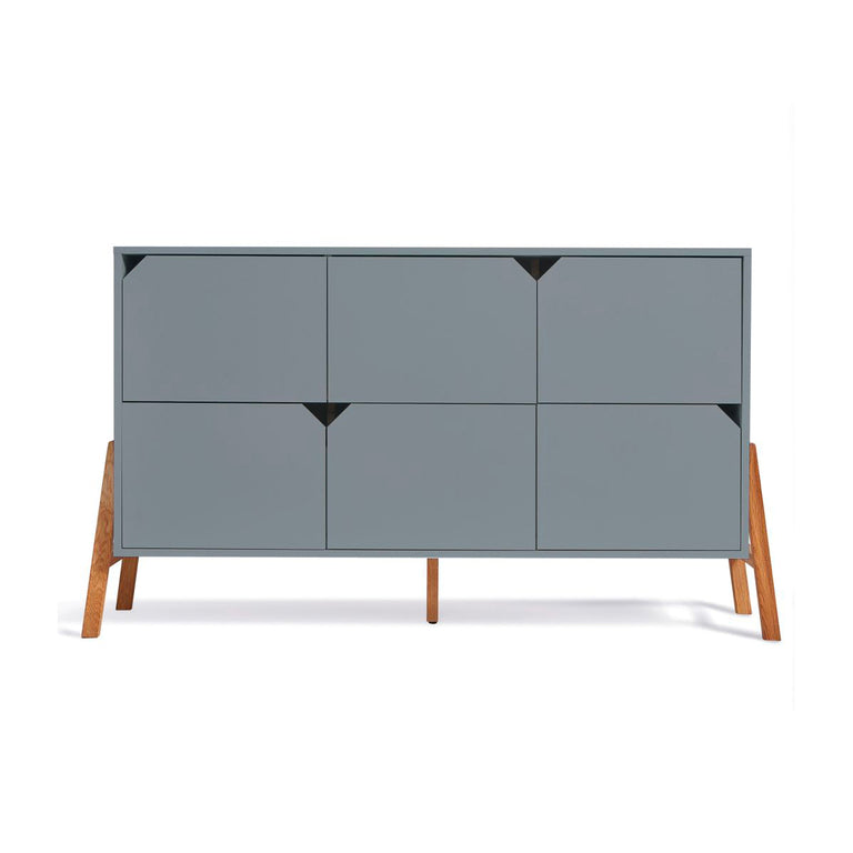 Commode 6 tiroirs Bellamy Lotta Gris - vue 2