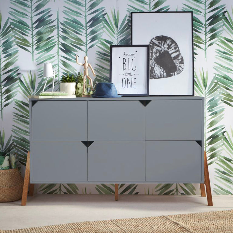 Commode 6 tiroirs Bellamy Lotta Gris - vue 4