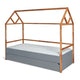 Lit cabane 90x200 sommier et tiroir inclus Bellamy Lotta Gris