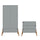Commode 3 tiroirs et armoire 2 portes Bellamy Lotta Gris