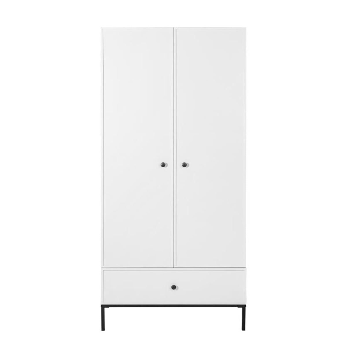 Armoire 2 portes Bellamy Lumi Blanc et noir - vue 3