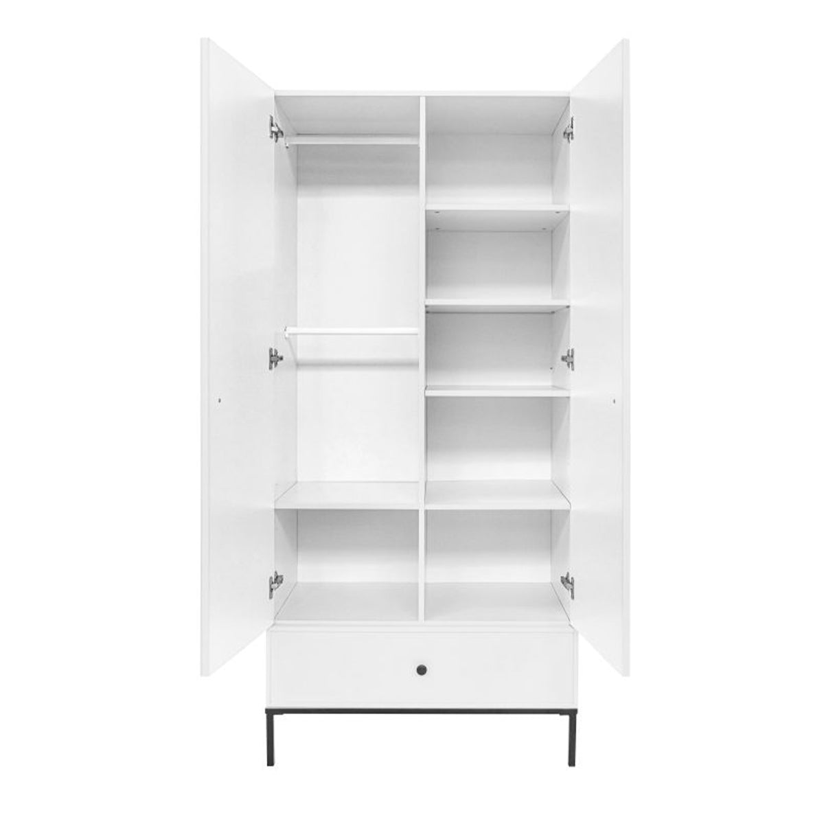 Armoire 2 portes Bellamy Lumi Blanc et noir - vue 2