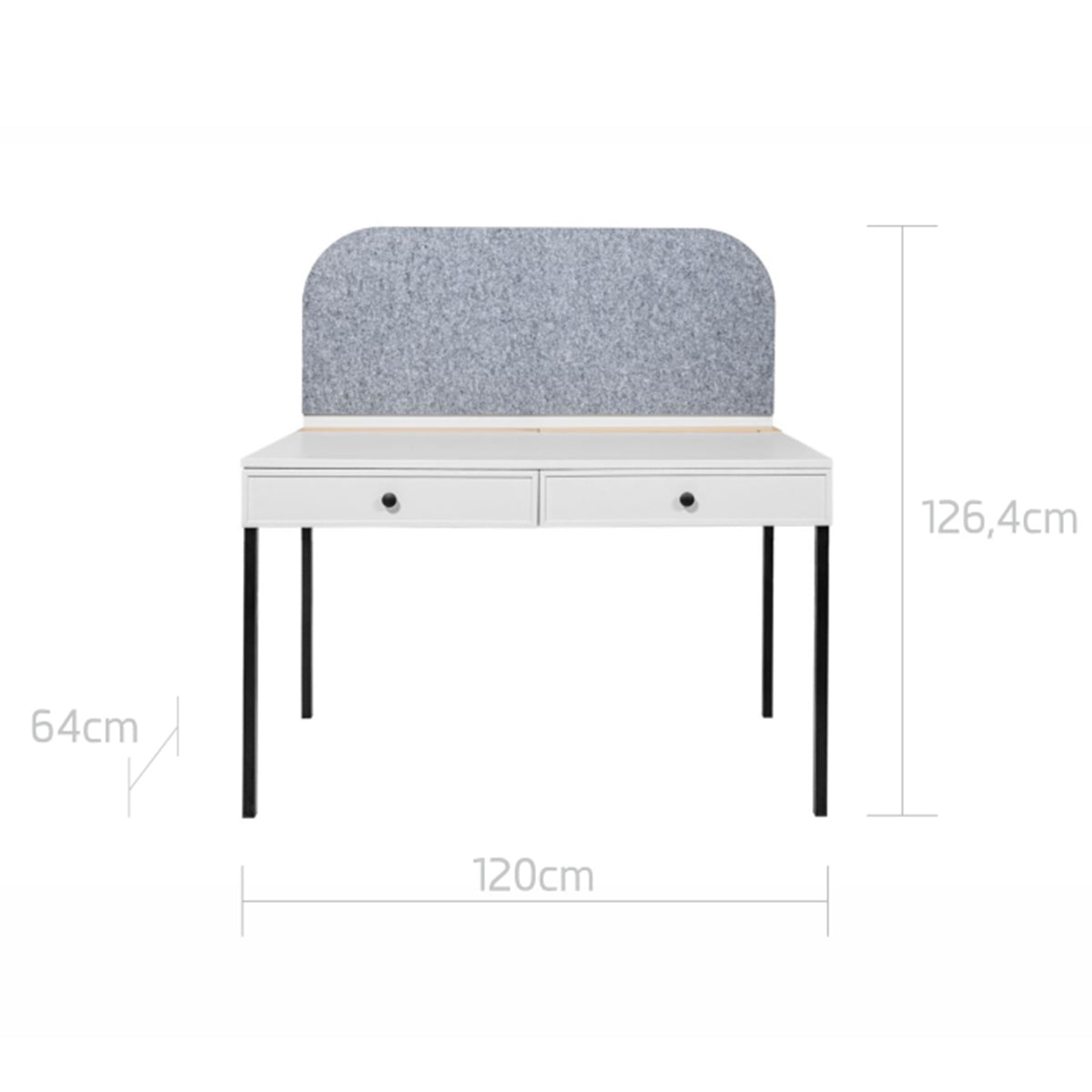 Bureau panneau inclus Bellamy Lumi Blanc et noir - vue 6