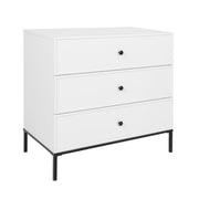 Commode 3 tiroirs Bellamy Lumi Blanc et noir