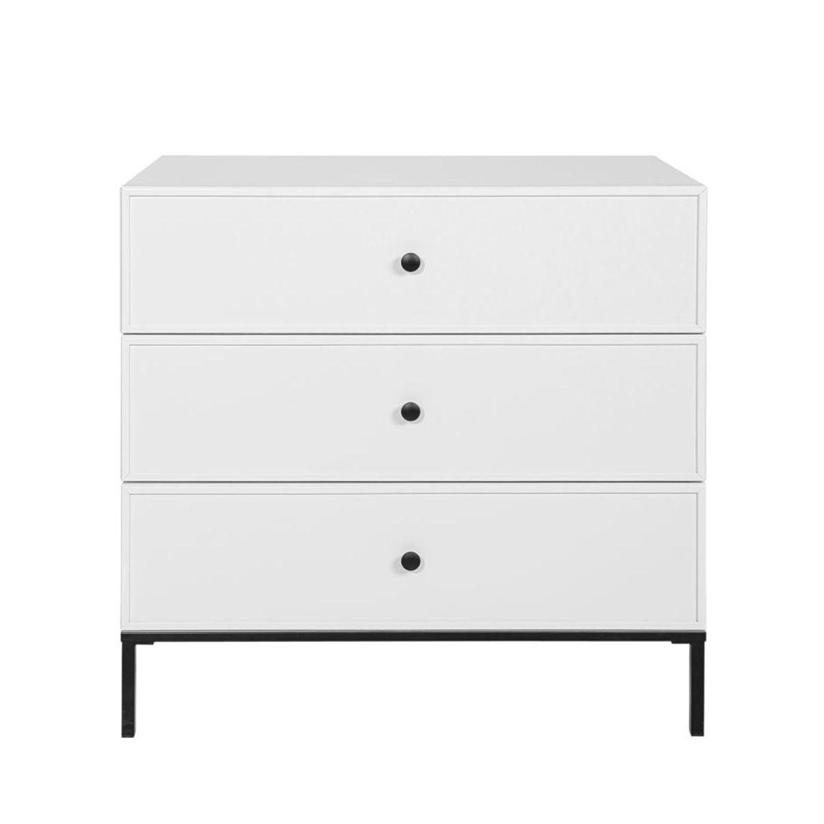 Commode 3 tiroirs Bellamy Lumi Blanc et noir - vue 2