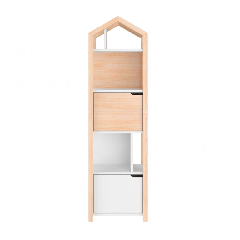 Bibliothèque maison Bellamy Joey Bois et blanc - vue 2