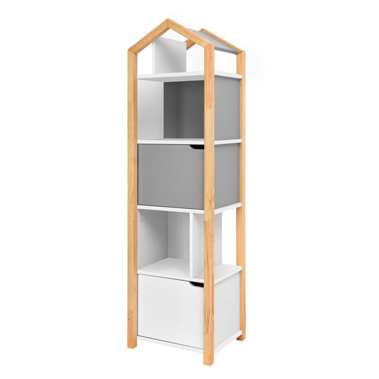 Bibliothèque maison Bellamy Joey Gris et blanc