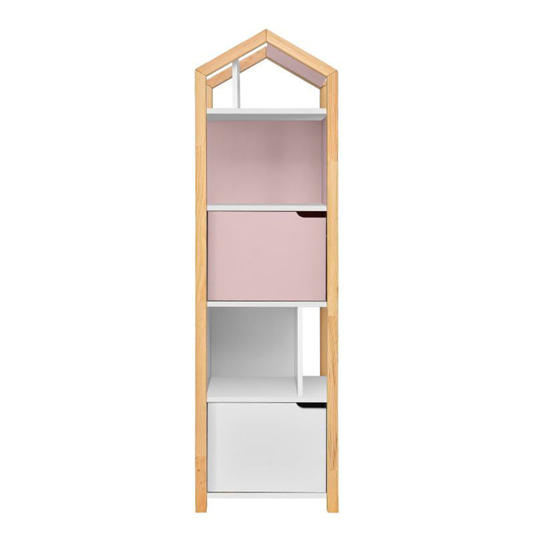 Bibliothèque maison Bellamy Joey Rose et blanc - vue 2