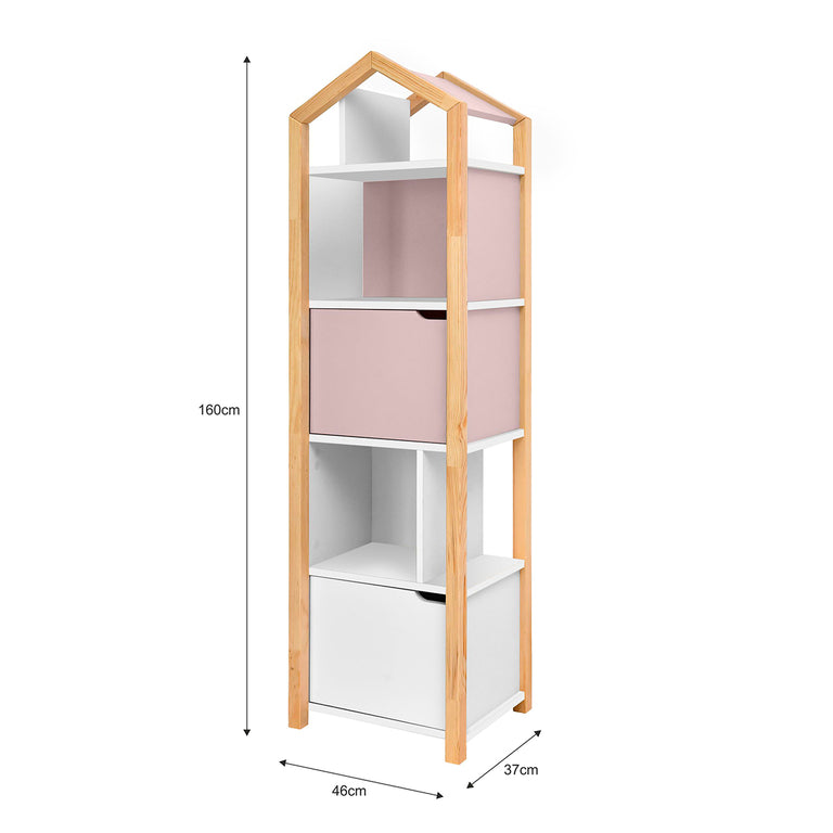 Bibliothèque maison Bellamy Joey Rose et blanc - vue 3