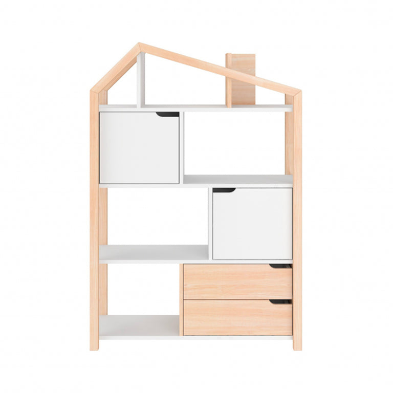 Bibliothèque maison Bellamy Phoebe Bois et blanc - vue 2