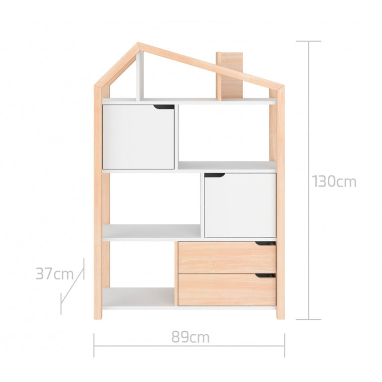 Bibliothèque maison Bellamy Phoebe Bois et blanc - vue 5