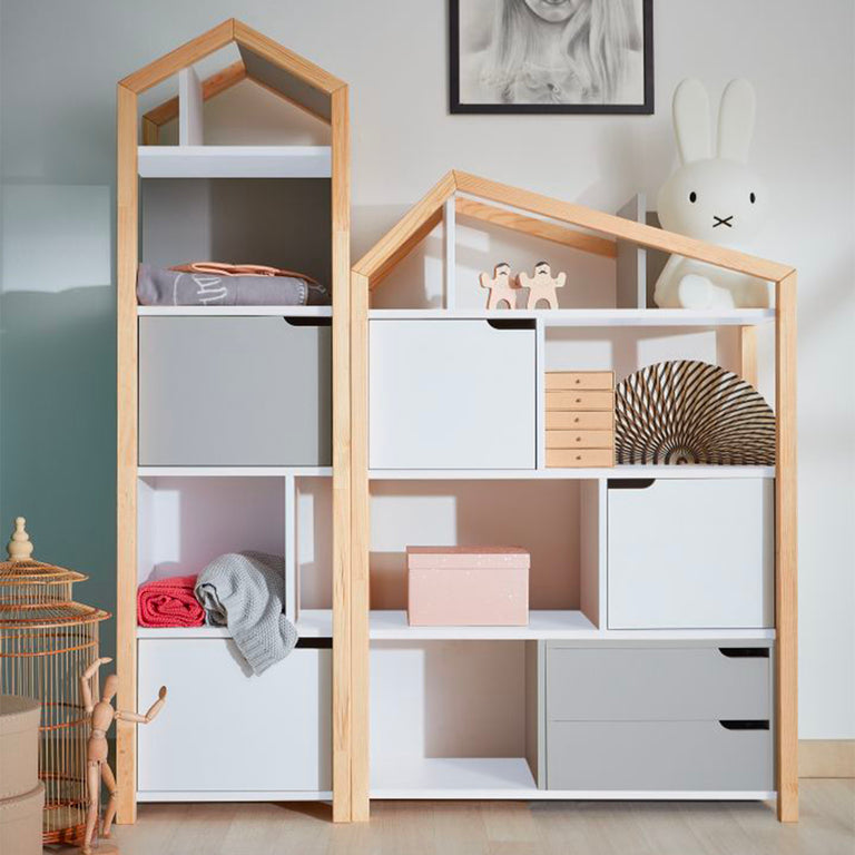 Bibliothèque maison Bellamy Joey Gris et blanc - vue 4