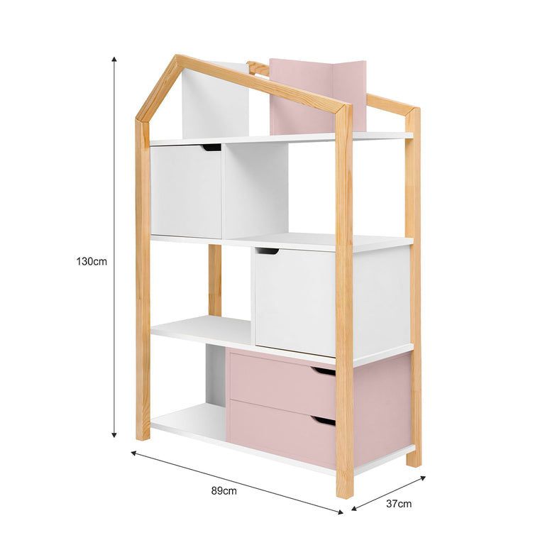 Bibliothèque maison Bellamy Phoebe Rose et blanc - vue 3