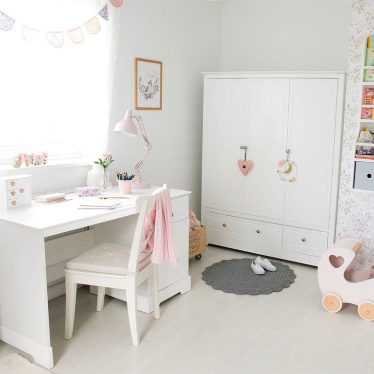 Armoire 3 portes 2 tiroirs Bellamy Marylou Blanc - vue 5