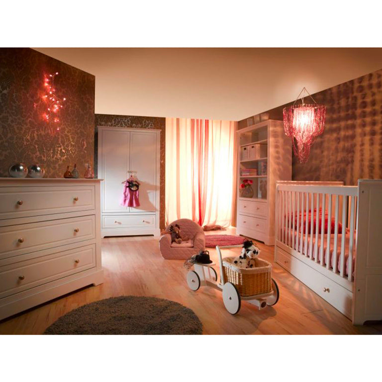 Chambre complète lit évolutif 70x140 commode à langer et armoire 2 portes Bellamy Marylou Blanc - vue 9