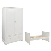 Lit évolutif 70x140 et armoire 2 portes Bellamy Marylou Blanc