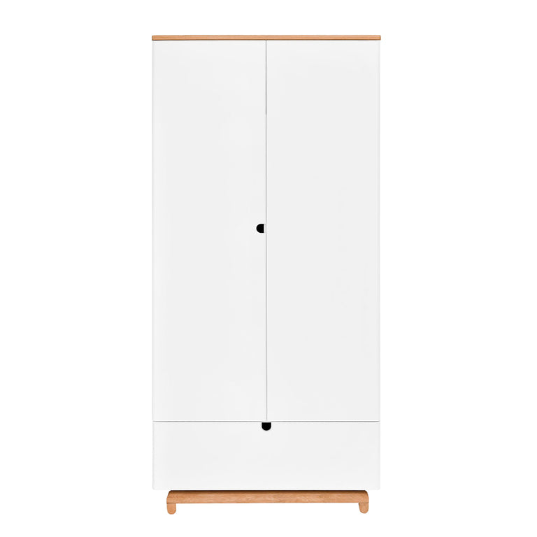 Chambre complète lit évolutif 70x140 commode à langer et armoire 2 portes Bellamy Nomi Blanc et bois - vue 10
