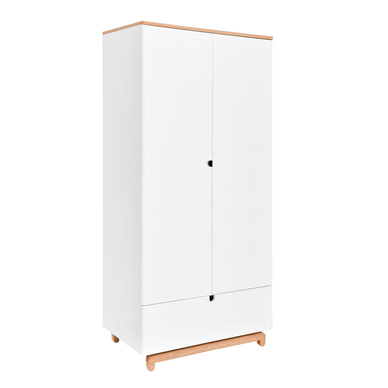Lit évolutif 70x140 et armoire 2 portes Bellamy Nomi Blanc et bois - vue 5