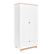 Armoire 2 portes 1 tiroir Bellamy Nomi Blanc et bois