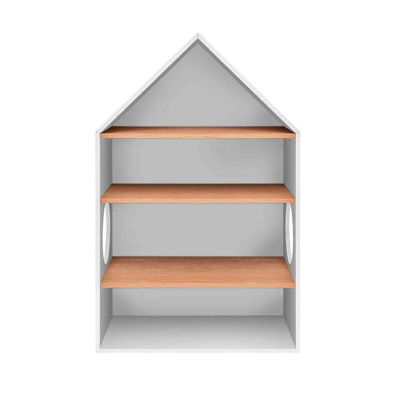 Bibliothèque et tête de lit Maison Bellamy Nomi Blanc et bois - vue 2