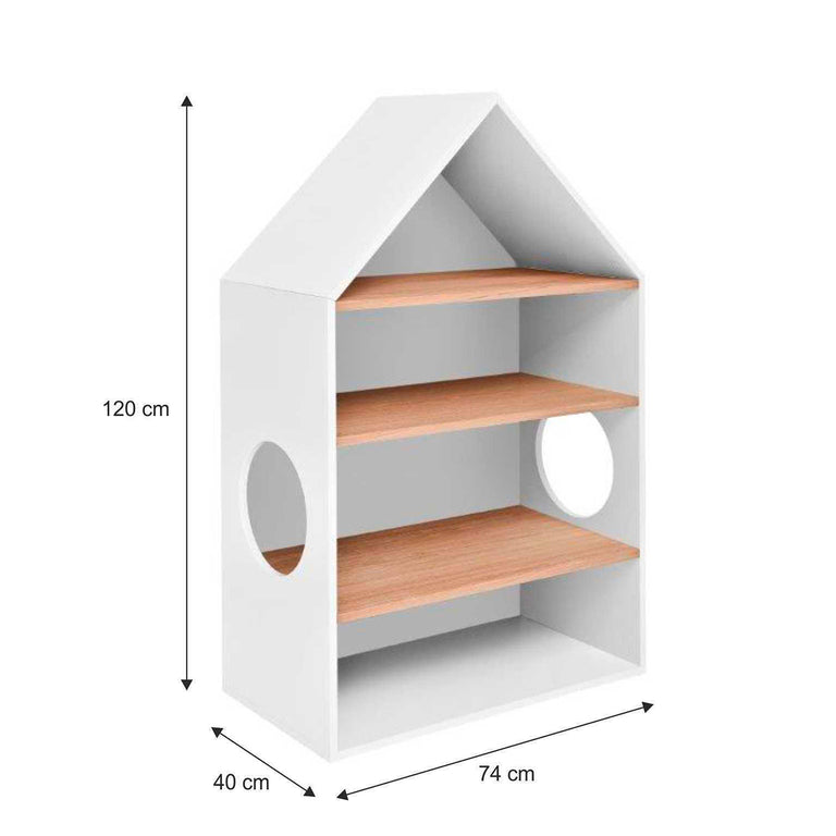 Bibliothèque et tête de lit Maison Bellamy Nomi Blanc et bois - vue 3