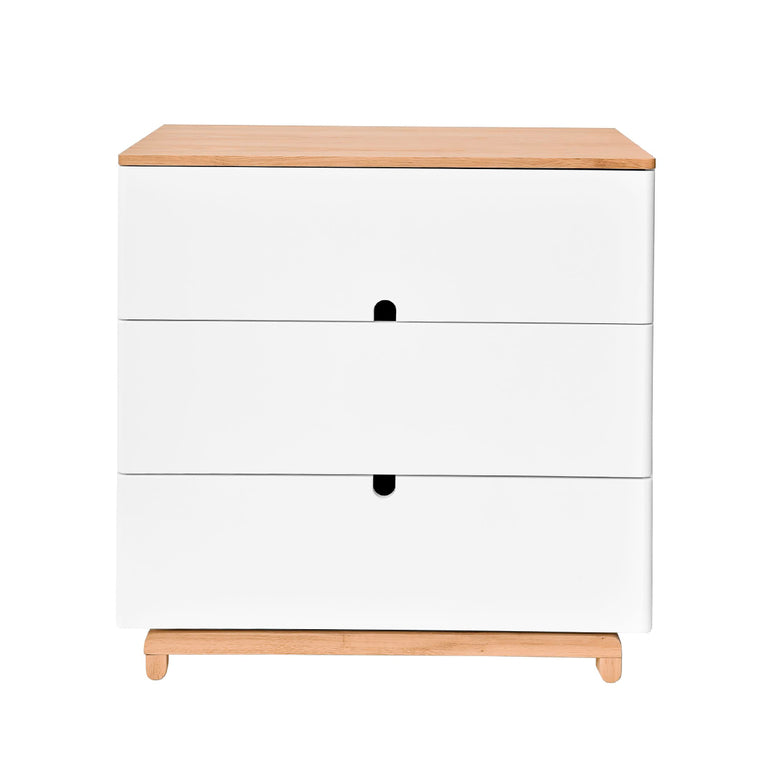 Commode 3 tiroirs Bellamy Nomi Blanc et bois - vue 2