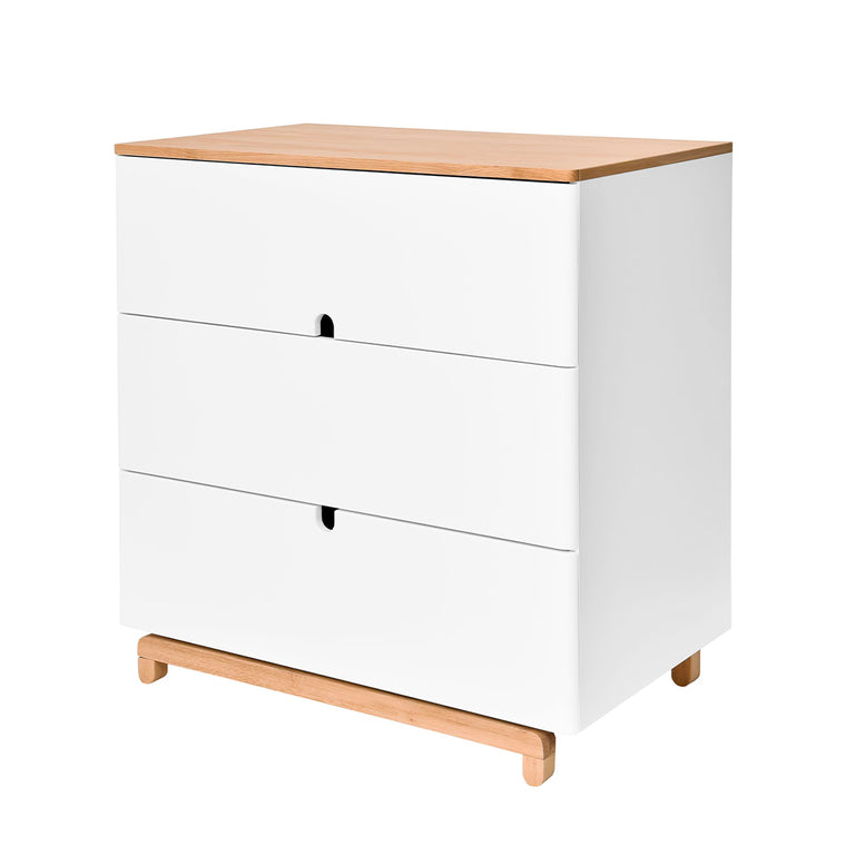 Lit évolutif 70x140 et commode 3 tiroirs Bellamy Nomi Blanc et bois - vue 5