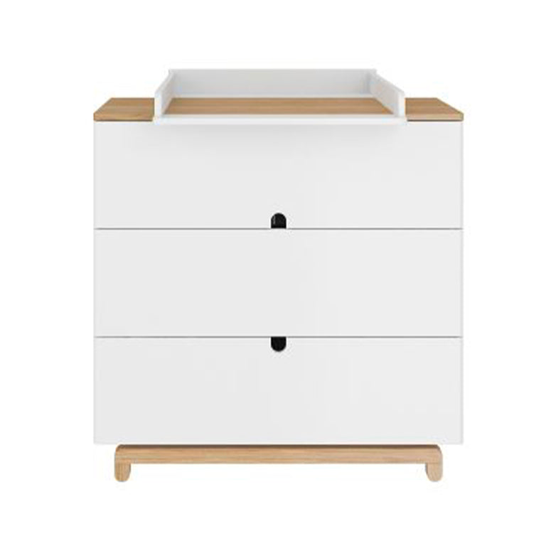 Chambre complète lit évolutif 70x140 commode à langer et armoire 2 portes Bellamy Nomi Blanc et bois - vue 7