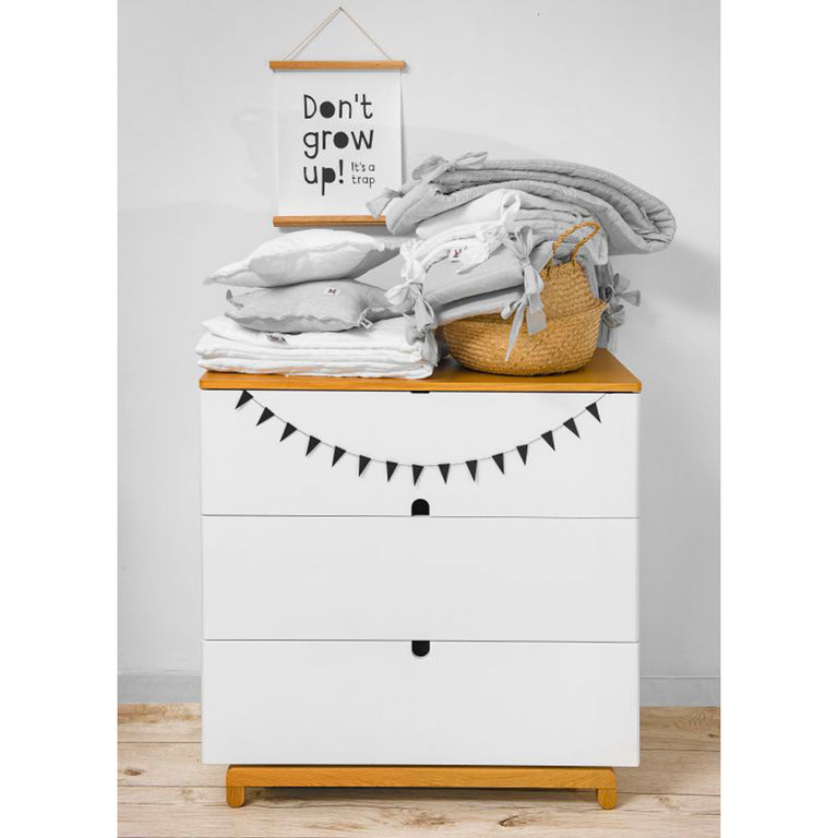 Commode 3 tiroirs Bellamy Nomi Blanc et bois - vue 4