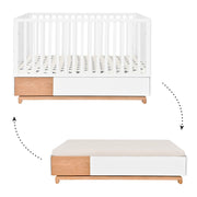 Lit évolutif 70x140 tiroir inclus Bellamy Nomi Blanc et bois