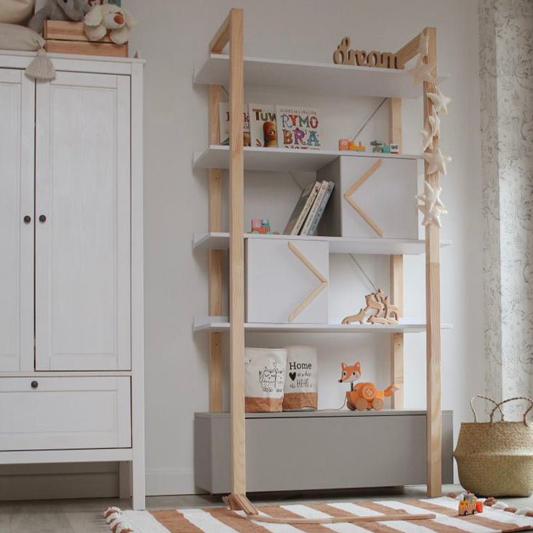 Bibliothèque Bellamy Pinette Blanc et gris - vue 4