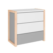 Commode 3 tiroirs Bellamy Pinette Blanc et gris